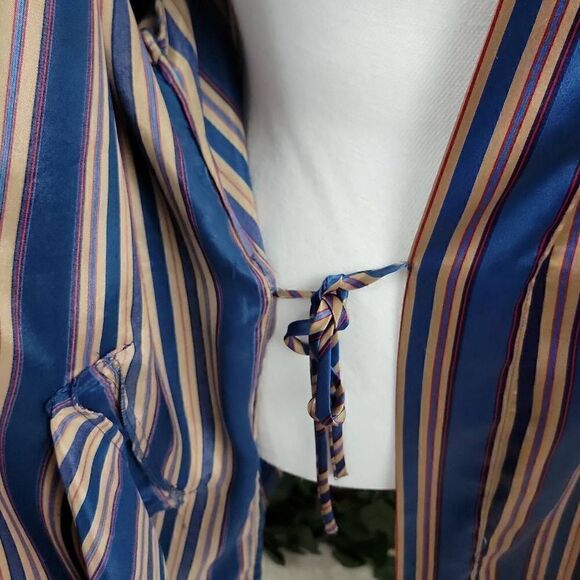 VICTORIA'S SECRET Gold & Blue Striped Robe‎ - Picture 4 of 5